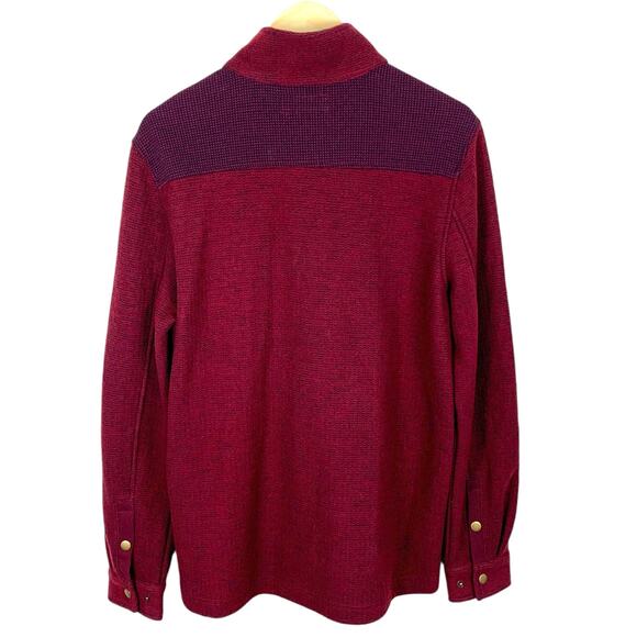 CARBON 2 COLBALT Men's MED Burgundy Purple Snap Button Shirt Jacket - Picture 2 of 12